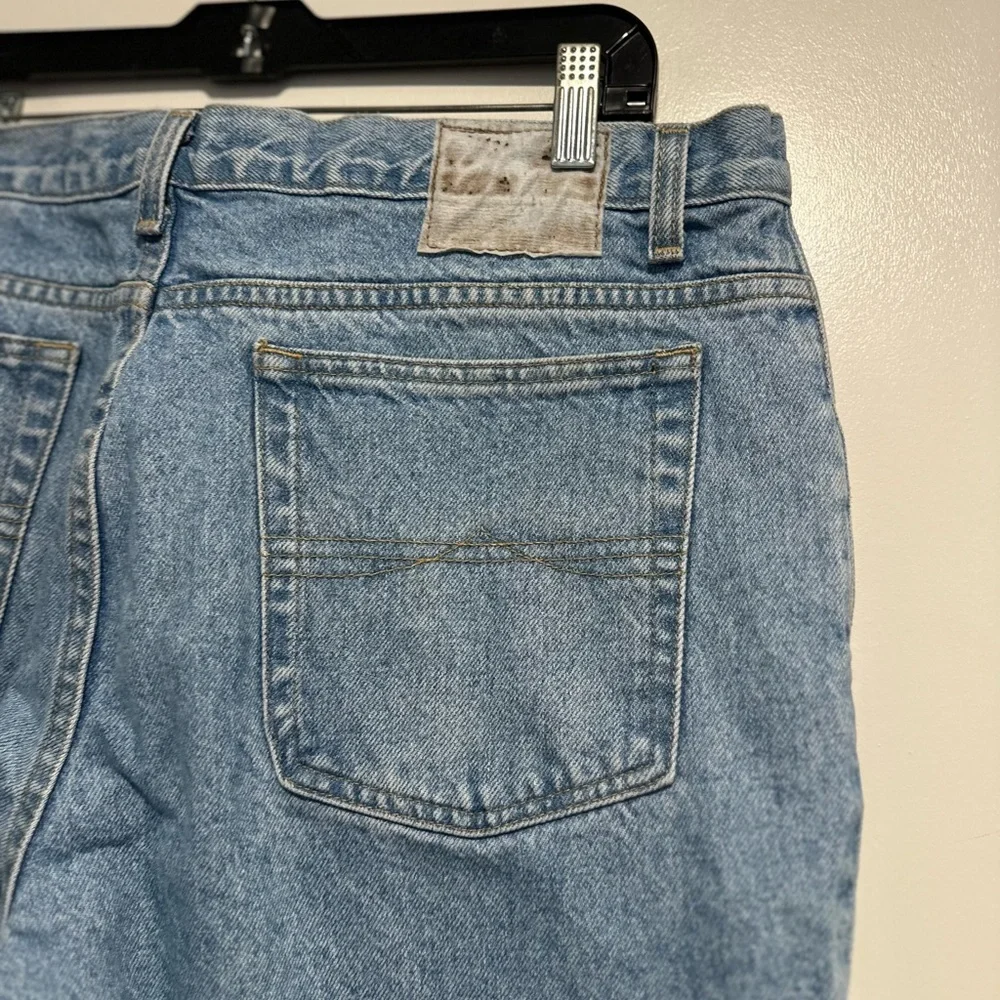 Vintage 90s Bugle Boy Jeans Size 38x30 705 Light Wash Denim Straight Leg.